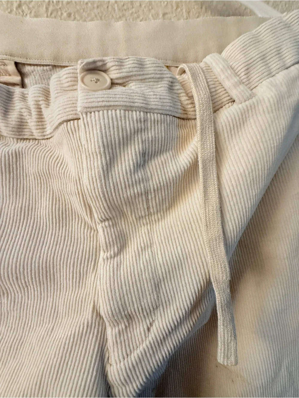 Uniqlo Men's Cream Corduroy Tapered Pants
